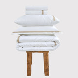 800 Thread Count Egyptian Cotton Heiress Bedding Set - White and Bone