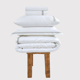 800 Thread Count Egyptian Cotton Heiress Bedding Set - White and Lunar Grey