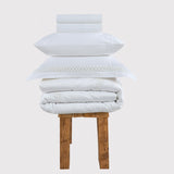 800 Thread Count Egyptian Cotton Imperial Lace Bedding Set - White