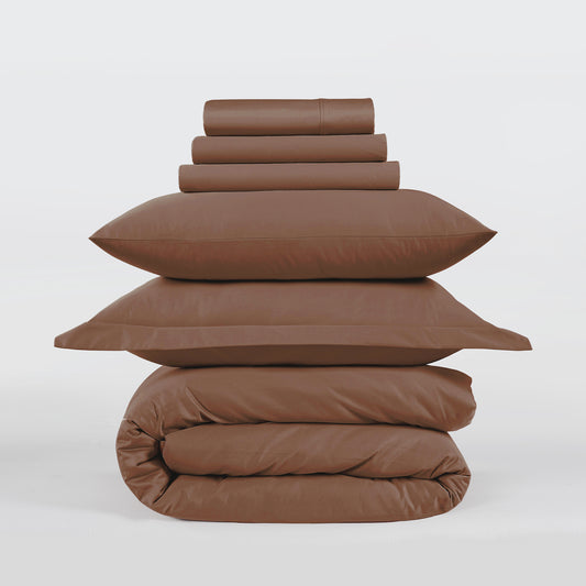 All Season Egyptian Giza Bedding Set - Mocha