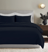 All Season Egyptian Giza Bedding Set - Navy & Brilliant White