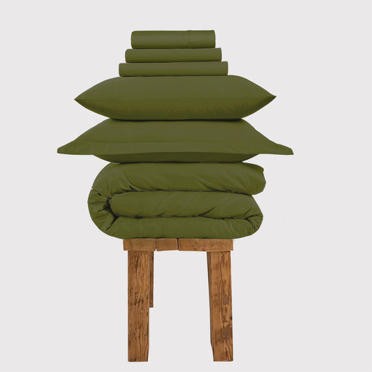 800 Thread Count Egyptian Cotton Grand Splendour Lux Buttery Smooth - Olive Green