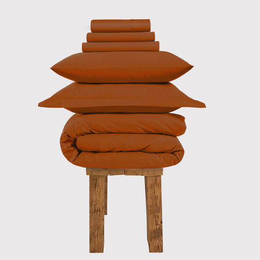 800 Thread Count Egyptian Cotton Grand Splendour Lux Buttery Smooth Bedding Set - Potter's Clay