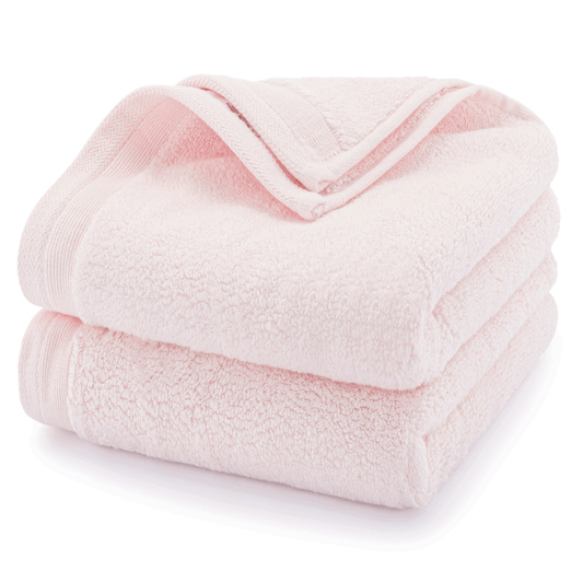 Egyptian Cotton 5 Piece Serenity Palace Plush Bath Medium Towel Bundle - Blush Pink