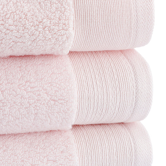 Egyptian Cotton 5 Piece Luxury Serenity Palace Plush Large Towel Set - Blush Pink