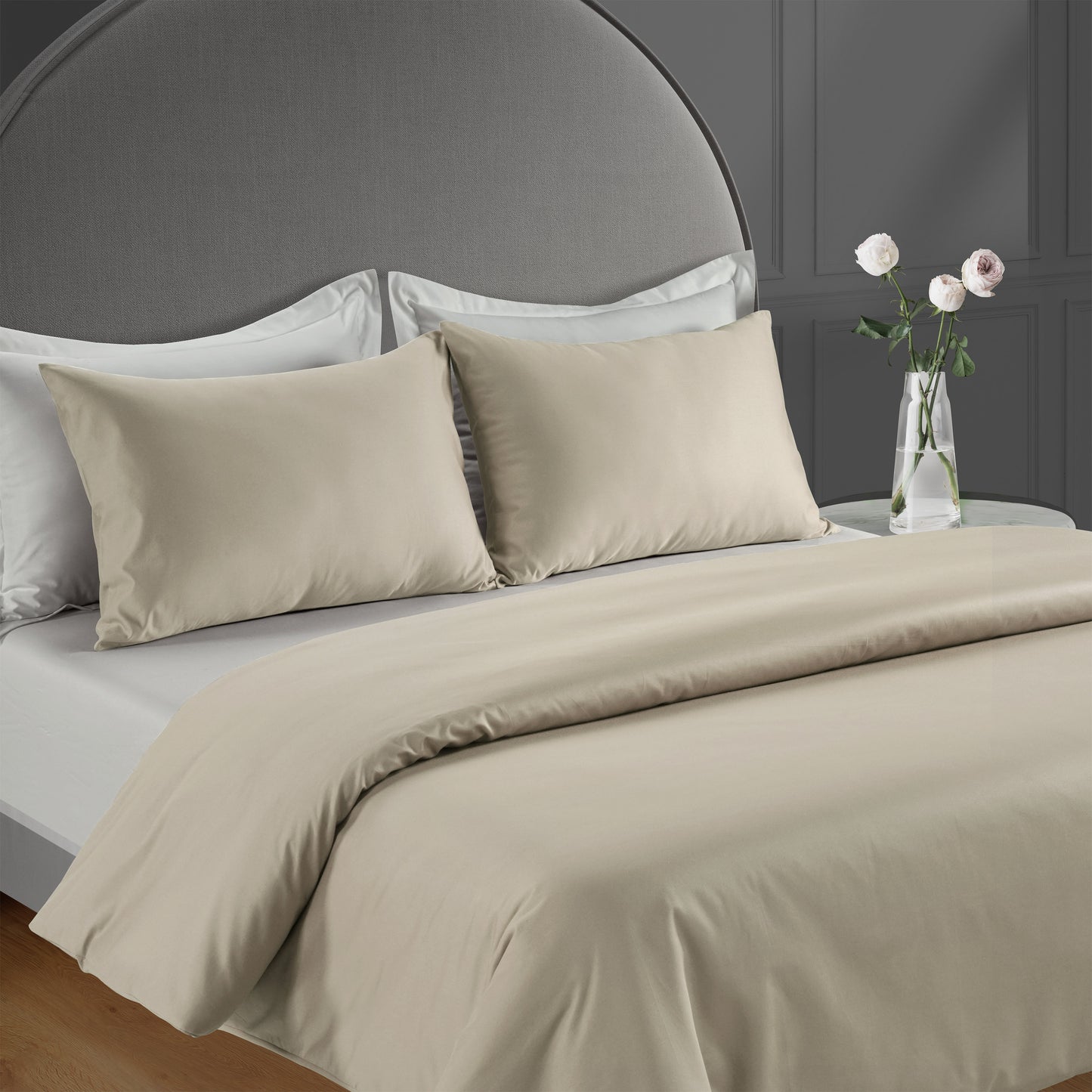 300 Thread Count Peaceful Empress - Oatmeal with Oyster Mushroom Bedding Set