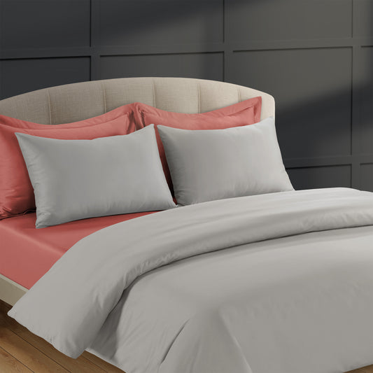 300 Thread Count Peaceful Empress - Oyster Mushroom with Terra Cotta Bedding Set
