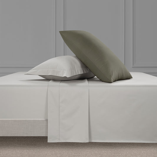 300 Thread Count Peaceful Empress Sheet Set - Sage Green with Oyster Mushroom Bedding
