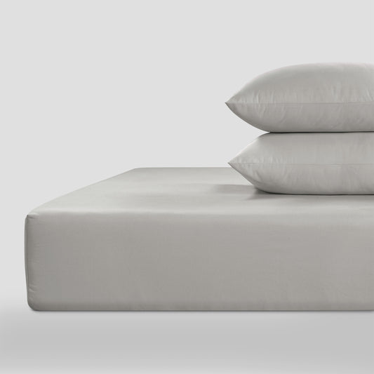 800 Thread Count Grand Splendour LUXE Fitted Sheet - Sateen Oyster Mushroom