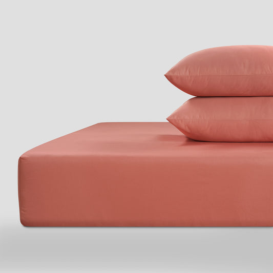800 Thread Count Grand Splendour LUXE Fitted Sheet - Sateen Terra Cotta