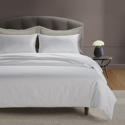 800 Thread Count Grand Splendour LUXE - White with Oyster Mushroom Bedding Set