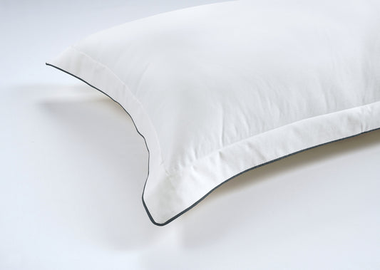 800 Thread Count Pair (2 Pillowcases) of Egyptian Cotton Duke of Bliss Lux Buttery Smooth Pillowcases - Graphite Grey Accent