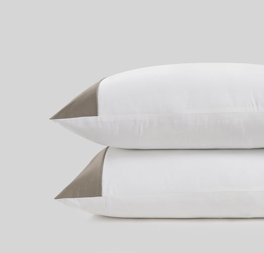800 Thread Count Pair (2 Pillowcases) of Egyptian Cotton Harrogate Lux Buttery Smooth Pillowcases - Simply Taupe